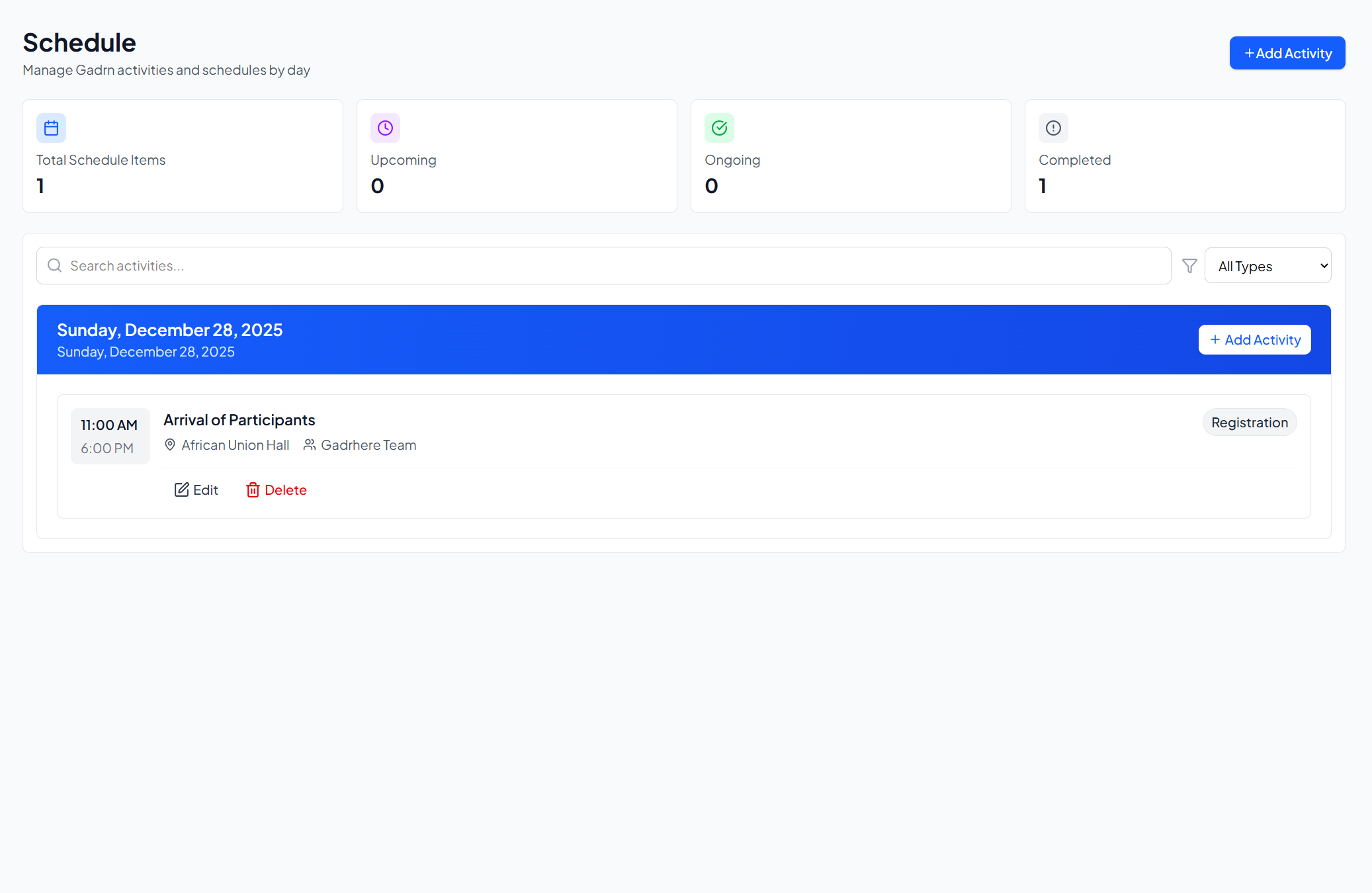Complete Schedule Management